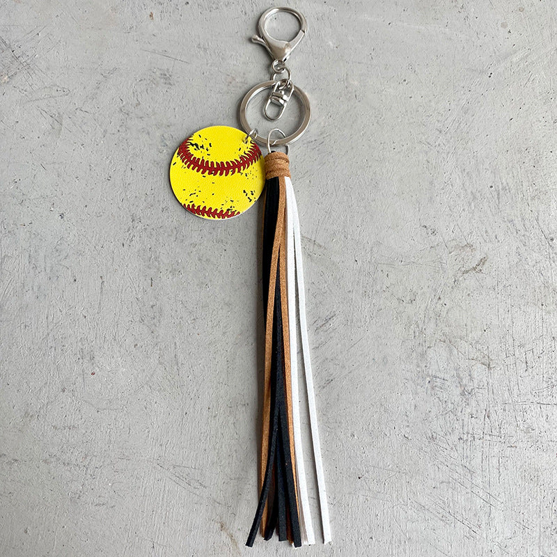 Wholesale PU Retro Old Tassel Remote Keychain